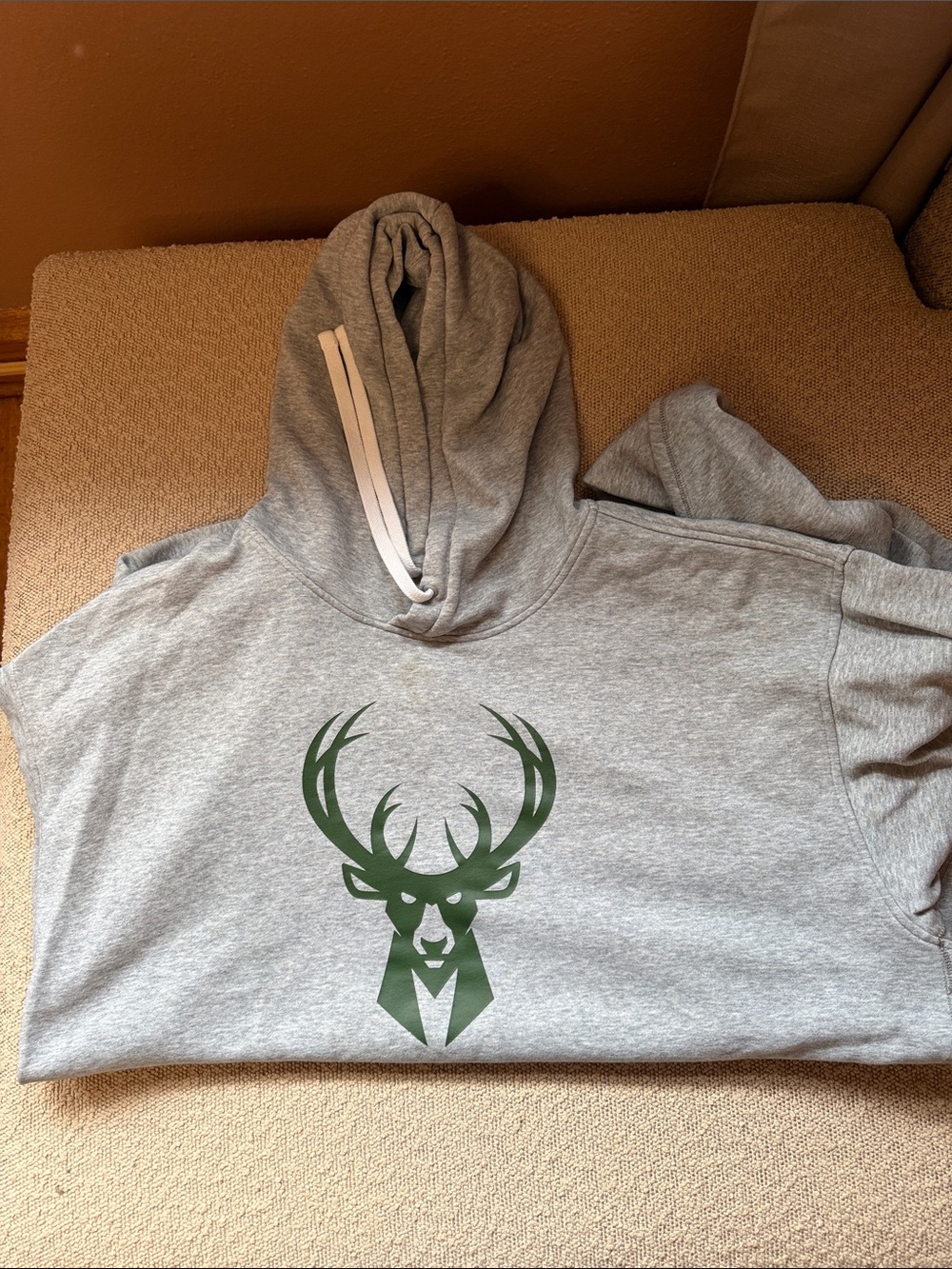 Nike Grey Crewneck Hoodie with Green Deer Graphic